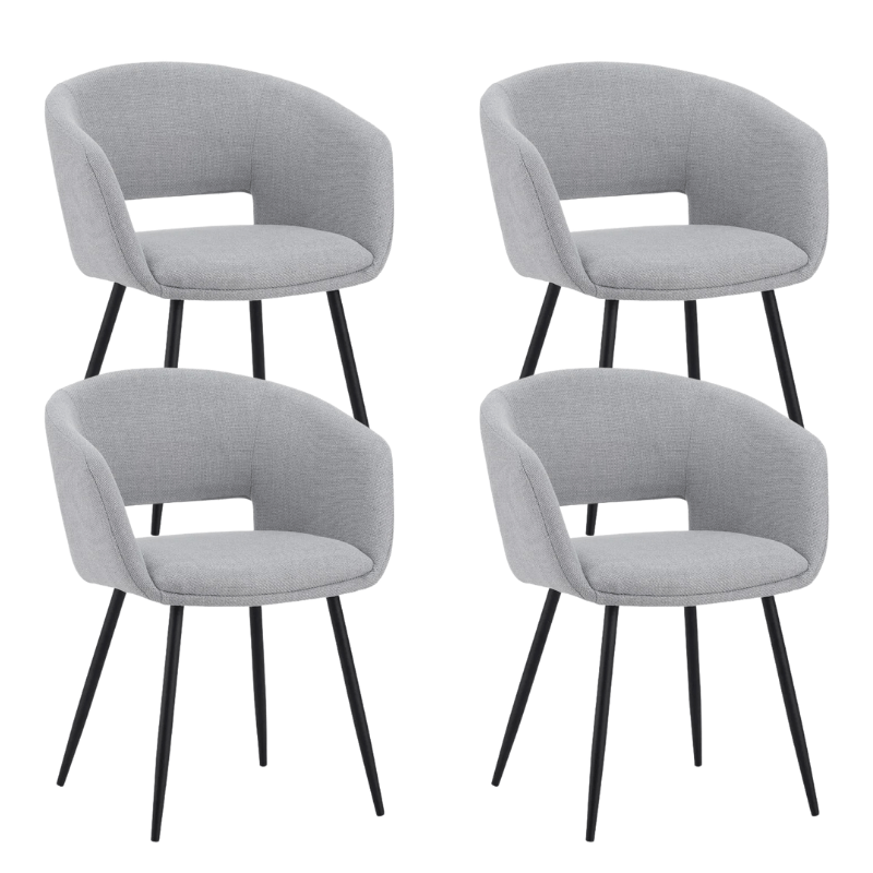 Chaise de salle à manger avec assise ronde Don gris clair