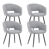 Chaise de salle à manger avec assise ronde Don gris clair