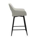 Tabouret de bar Skye pivotant avec accoudoirs beige