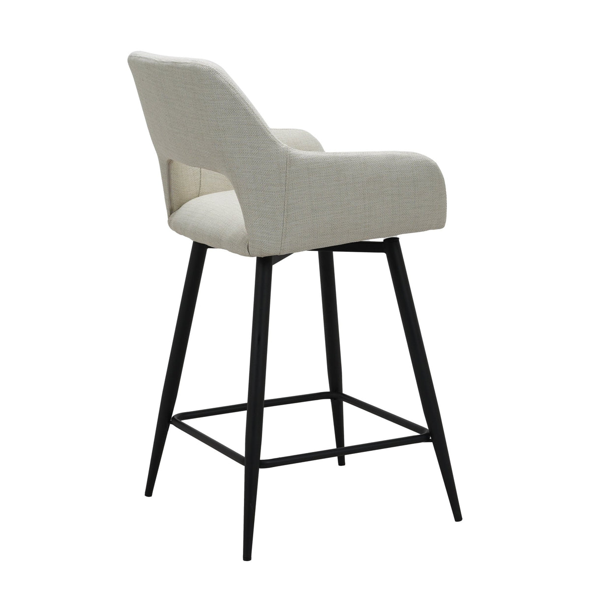 Tabouret de bar Skye pivotant avec accoudoirs beige