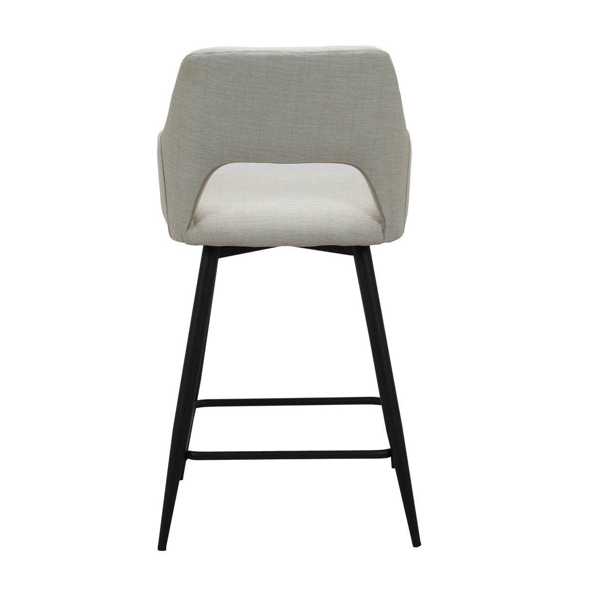 Tabouret de bar Skye pivotant avec accoudoirs beige