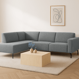 Fabric de canapé d'angle industriel gris Vérone à gauche