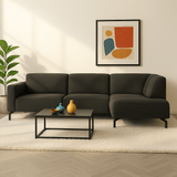 Fabric de canapé d'angle industriel Anthracite Vérone à droite