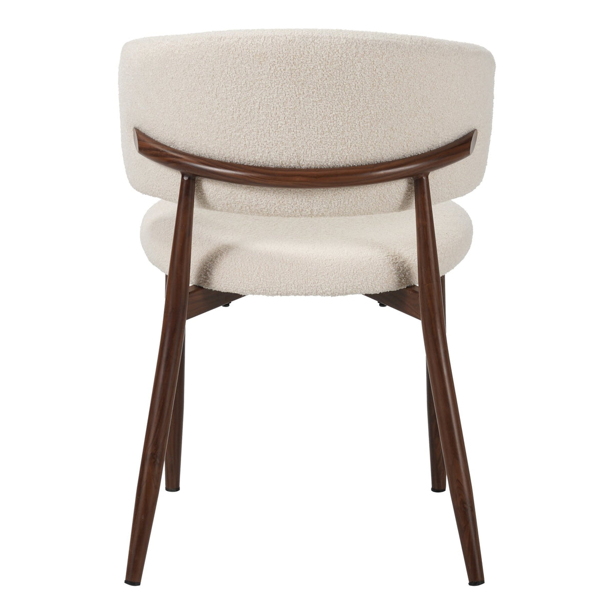 Yuka Structure Backdrop Chaise de salle à manger Japandi Yuka Beige - Structure en noyer ...
