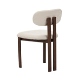 Chaise de salle à manger Japandi Miyo Bouclé Ivoire - Cadre en noyer 