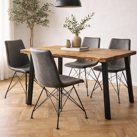 Chaise de salle à manger industrielle Viano Anthracite - Sans accoudoirs 
