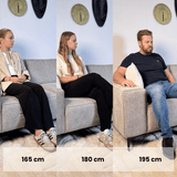Canapé d'angle Ravi – Chenille Mêlée Gris – Droit 
