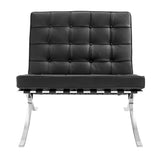 Fauteuil Expo premium leer Dimehouse Zwart LxBxH 80x78x78 Runderleer Witfoto vooraanzicht