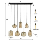 Lampe suspendue Faye DH Intérieur Verre couleur ambre Verre couleur ambre Blanc indication de la taille de la photo