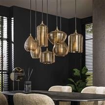 Lampe suspendue Faye DH Intérieur Verre couleur ambre Verre couleur ambre Photo d'ambiance Vue de face diagonale