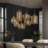 Lampe suspendue Faye DH Intérieur Verre couleur ambre Verre couleur ambre Photo d'ambiance Vue de face diagonale