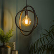 Lampe suspendue Otan DH Intérieur Charbon LxlxH 46x46x10 Métal Photo d'ambiance vue de face diagonale