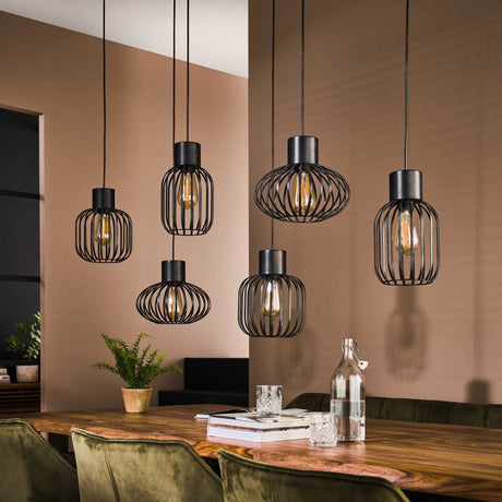 Lampe suspendue Luise DH Intérieur Charbon LxlxH 143x28x24 Métal Ambiance photo vue de face