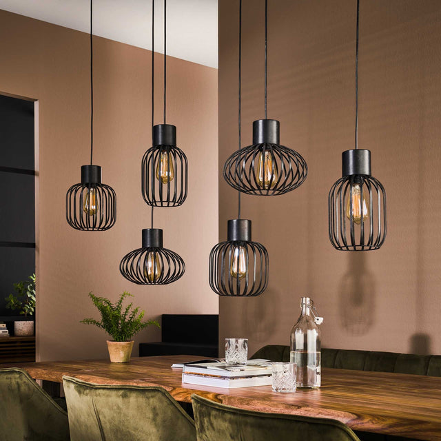 Lampe suspendue Luise DH Intérieur Charbon LxlxH 143x28x24 Métal Ambiance photo vue de face