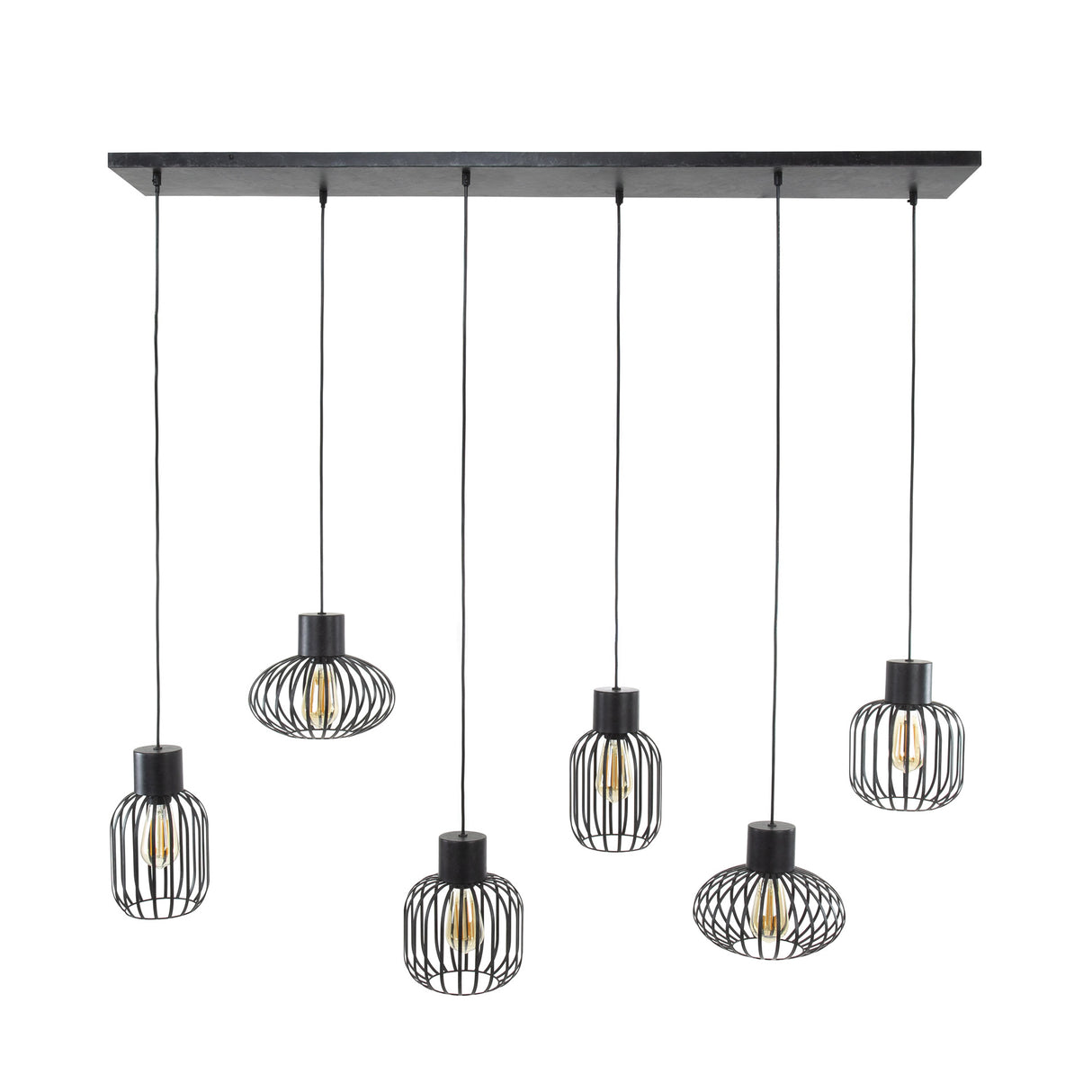 Lampe suspendue Luise DH Intérieur Charbon LxlxH 143x28x24 Métal Blanc photo vue de face