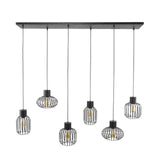 Lampe suspendue Luise DH Intérieur Charbon LxlxH 143x28x24 Métal Blanc photo vue de face