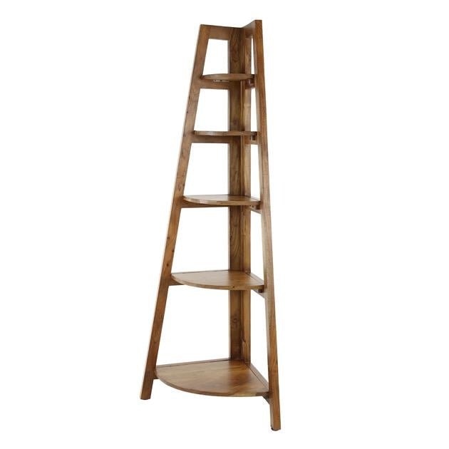 Etagère d'angle Jess DH Intérieur Acacia LxlxH 135x50x12 Bois d'acacia Blanc photo vue de face