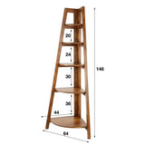 Etagère d'angle Jess DH Intérieur Acacia LxlxH 135x50x12 Bois d'acacia Blanc indication de taille photo