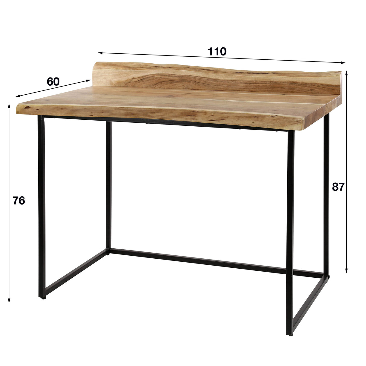 Bureau Aberdeen DH Intérieur Acacia LxlxH 115x75x18 Bois d'acacia Blanc indication de taille photo