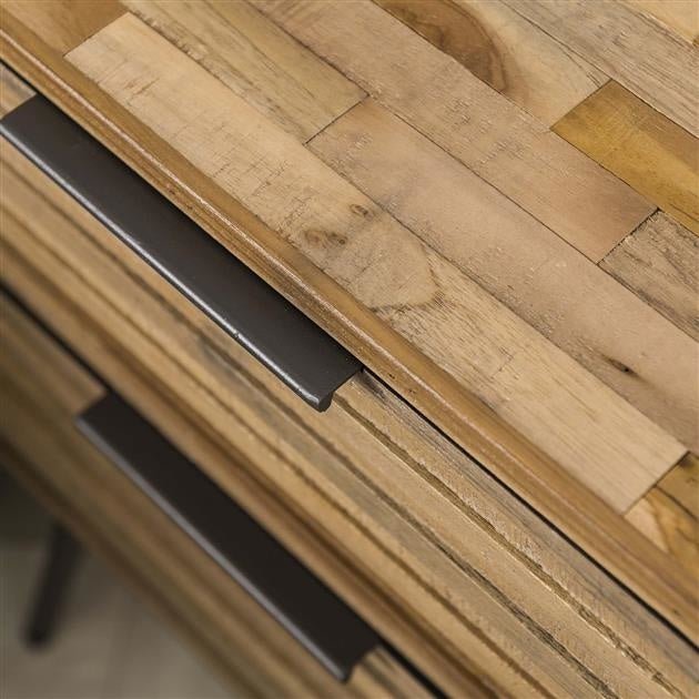 Table de chevet Sven DH Intérieur Patiné LxlxH 64x49x34 Teck Atmosphère détail photo