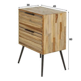 Table de chevet Sven DH Intérieur Patiné LxlxH 64x49x34 Teck Blanc indication de la taille de la photo