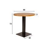 Table à manger Table de bistro Ronde Dimehouse Marron LxlxH 86x86x7 Bois de manguier Indication de la taille de la photo blanche