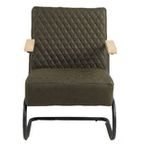 Fauteuil Lars Dimehouse Groen LxBxH 68x64x39 Kunstleer Witfoto vooraanzicht