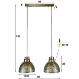Lampe à suspension Luisa DH Intérieur Bronze LxlxH 79x42x37 Bronze Blanc indication de la taille de la photo