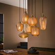 Lampe suspendue Olaf DH Intérieur Verre couleur ambre LxlxH 96x47x46 Verre couleur ambre Photo d'ambiance vue de face diagonale