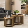 Table basse Tory DH Intérieur Mango LxlxH 70x70x45 Bois de manguier Photo d'ambiance vue de face diagonale