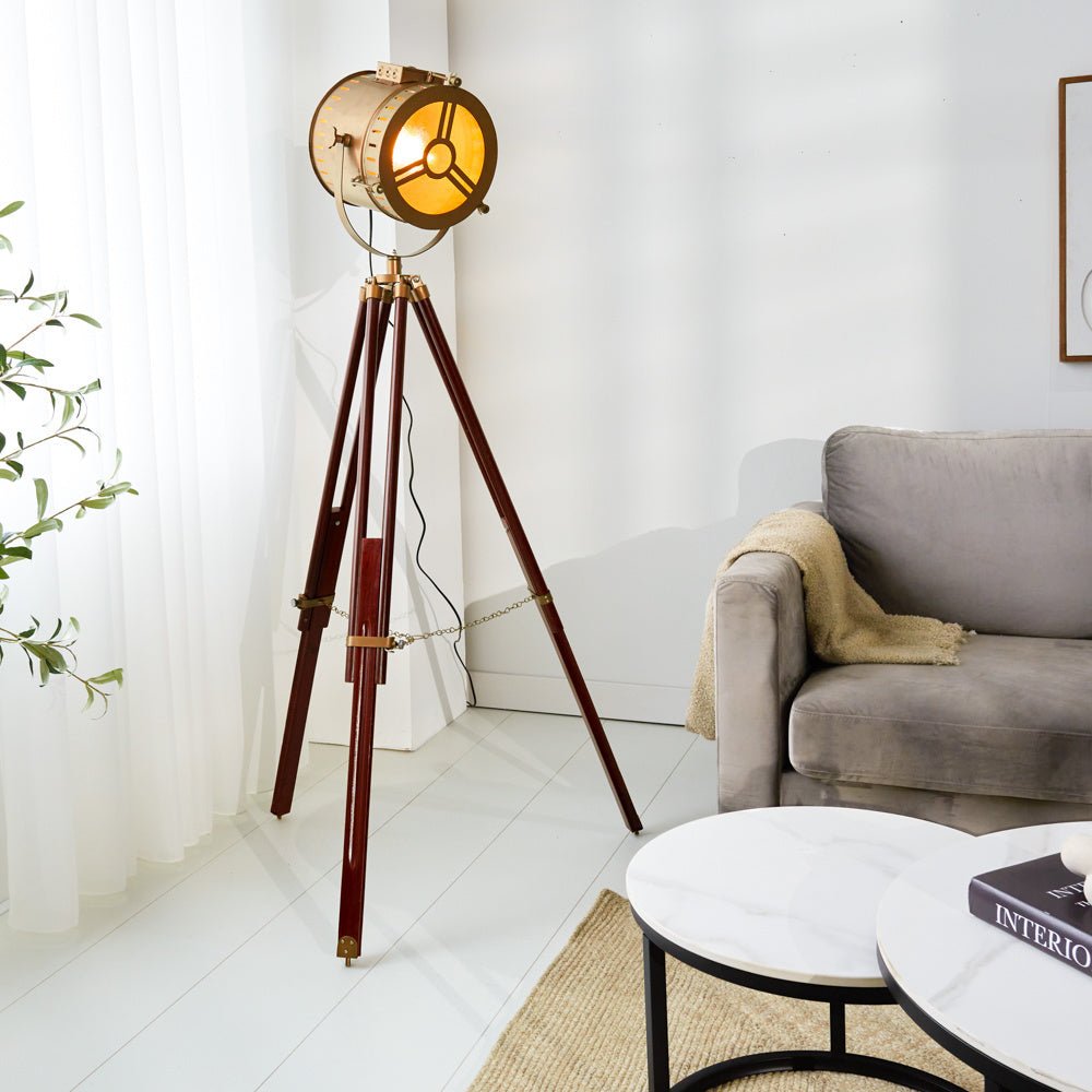 Vloerlamp Finn Dimehouse Brons LxBxH 30x28x28 Metaal Sfeerfoto schuin vooraanzicht