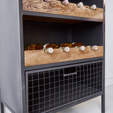 Cave à vin Néron Dimehouse Marron LxlxH 183x72x42 Bois de manguier Détail de la photo d'ambiance