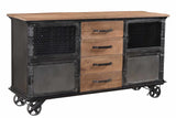 Buffet Bryce Dimehouse Marron LxlxH 153x80x40 Bois de manguier Photo blanche vue de face en diagonale