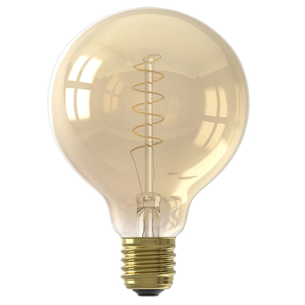 Lichtbron LED filament Bulb 5W 2700K Dimehouse Amber LxBxH 20x15x15 Glas Witfoto vooraanzicht