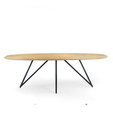 Table à manger Miami DH Intérieur Marron Bois de manguier Photo blanche vue de face