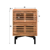 Table de chevet Monja DH Intérieur Acacia LxlxH 70x53x43 Bois d'acacia Blanc indication de la taille de la photo