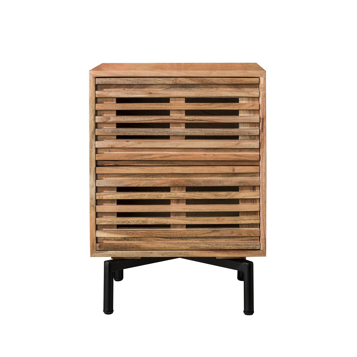 Table de chevet Monja DH Intérieur Acacia LxlxH 70x53x43 Bois d'acacia Blanc photo vue de face