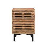 Table de chevet Monja DH Intérieur Acacia LxlxH 70x53x43 Bois d'acacia Blanc photo vue de face
