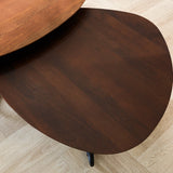 Salontafel Zoë Dark Walnut Set Dimehouse Bruin LxBxH 104x95x38 Mangohout Sfeerfoto detail