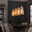 Lampe suspendue Elias DH Interior Mango LxlxH 140x42x20 Bois de manguier Photo d'ambiance vue de face diagonale
