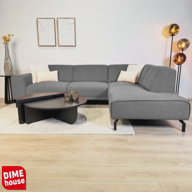 Canapé d'angle Maël en tissu bouclé couleur terracotta - gauche 