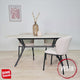 Table à manger Vesta Danois Ovale Céramique Aspect Travertin 180 cm 