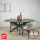 Table à manger Dolore 180x90 cm Danois Ovale Effet Marbre Noir 
