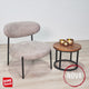 Fauteuil scandinave rond tissu mélangé beige Nova