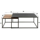 Salontafel Veronika DH Interior Leisteen LxBxH 97x68x48 Leisteen Witfoto maatindicatie