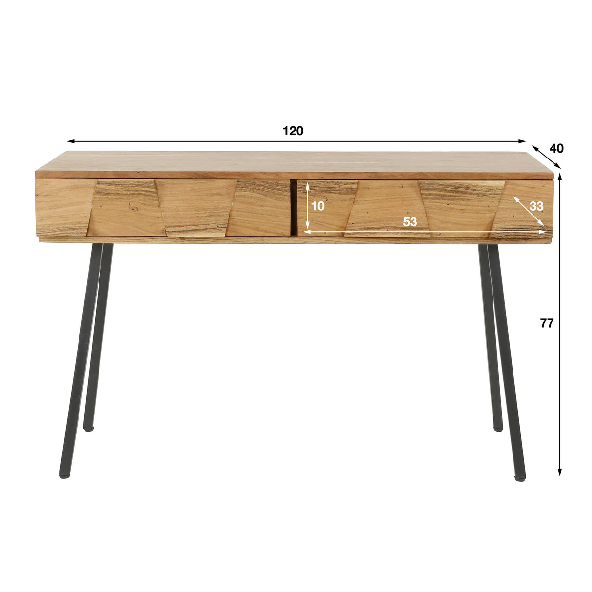 Coiffeuse Alisa DH Intérieur Acacia LxlxH 125x46x23 Bois d'acacia Blanc photo indication de taille