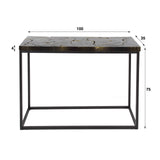 Coiffeuse Minette DH Intérieur Noir & or LxlxH 104x40x13 Teck Blanc photo indication de taille