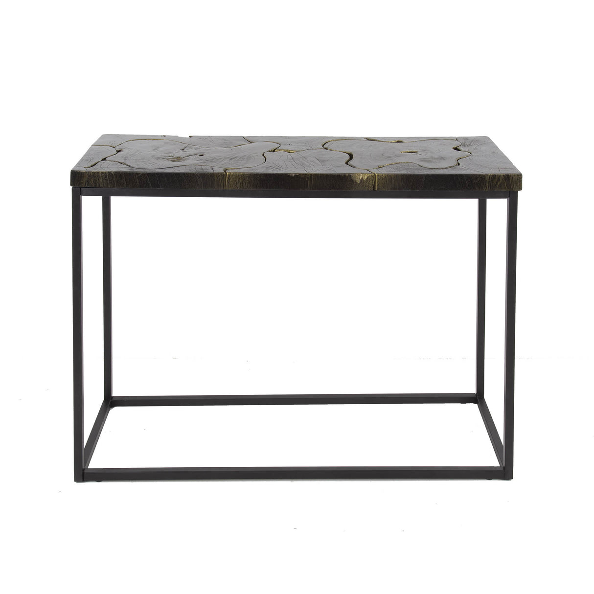 Coiffeuse Minette DH Intérieur Noir & or LxlxH 104x40x13 Teck Blanc photo vue de face