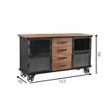 Buffet Bryce Dimehouse Marron LxlxH 153x80x40 Bois de manguier Indication de la taille de la photo blanche
