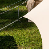 Luifel Tarp katoen beige 420x420x240 cm Dimehouse Beige LxBxH 66x16x14 Katoen Sfeerfoto detail